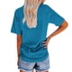 thumbnail image 4 of Blusa de Manga Corta Cuello Redondo Impreso Señoras Casual Top, Blusa Ligera de Poliéster para el Trabajo, la Fiesta Y Toda la Temporada de Uso Diario, 4 of 4
