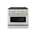 thumbnail image 2 of ZLINE Autograph Edition 36 in. 5.2 cu. ft. Paramount Gas Range with 6 Burner Cooktop and Convection Gas Oven in Stainless Steel and Polished Gold Accents (SGRZ-36-G), 2 of 2