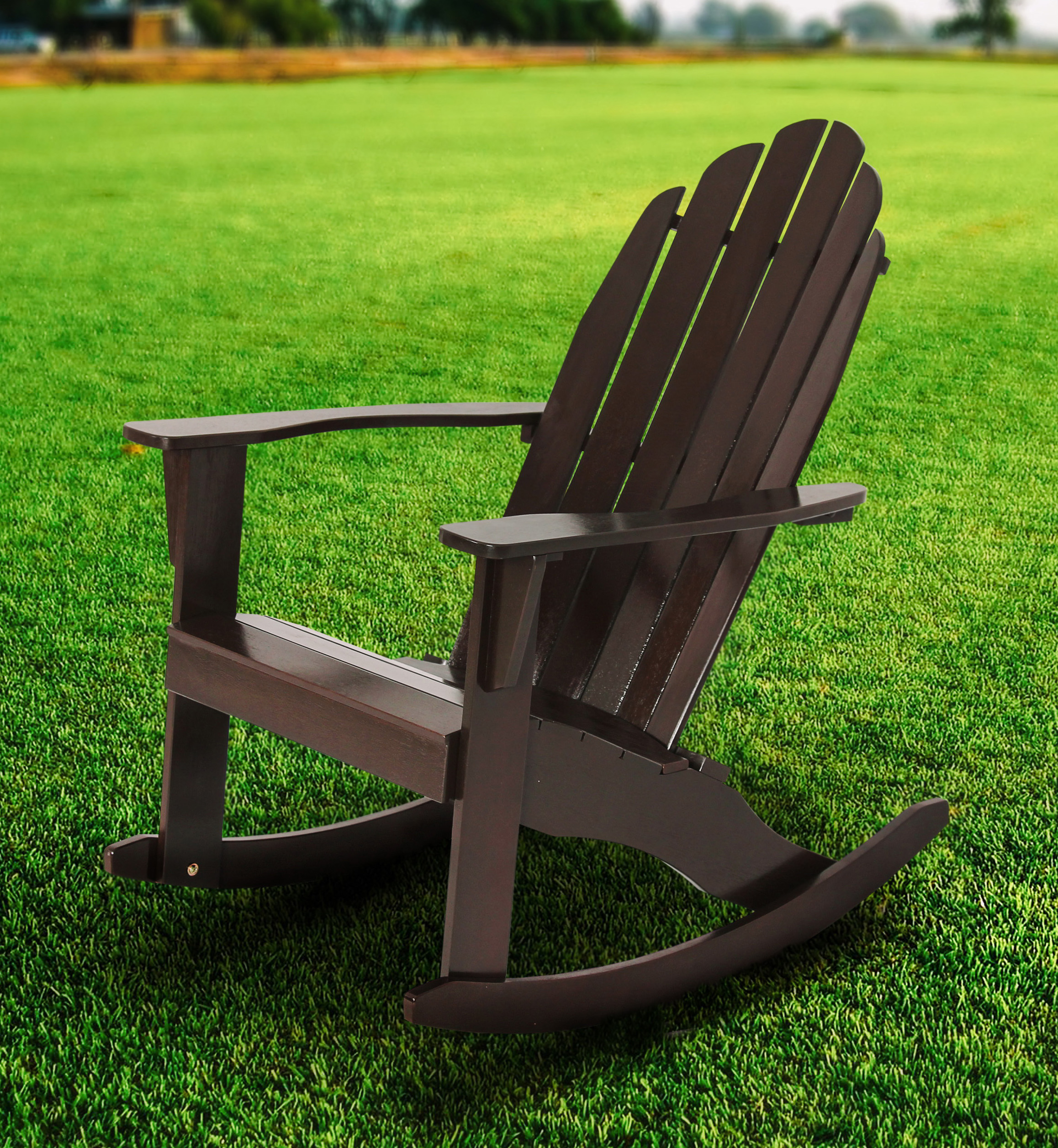 Mainstays Wood Adirondack Rocking Chair, Natural by TECTONA MARKETING SERVICES (S) PTE LTD