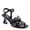 BLACK, variant on Women's DECOROUS Buckle Sandals - Patent Leather, Ultra Suede Upper, Adjustable Fit, Kitten Heel