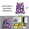 thumbnail image 2 of Pofeuu Skull mushroom colorful cute Print Drawstring Backpack Water Resistant String Bag Sports Sackpack Gym Sack with Side Pocket for Men Women, 2 of 6