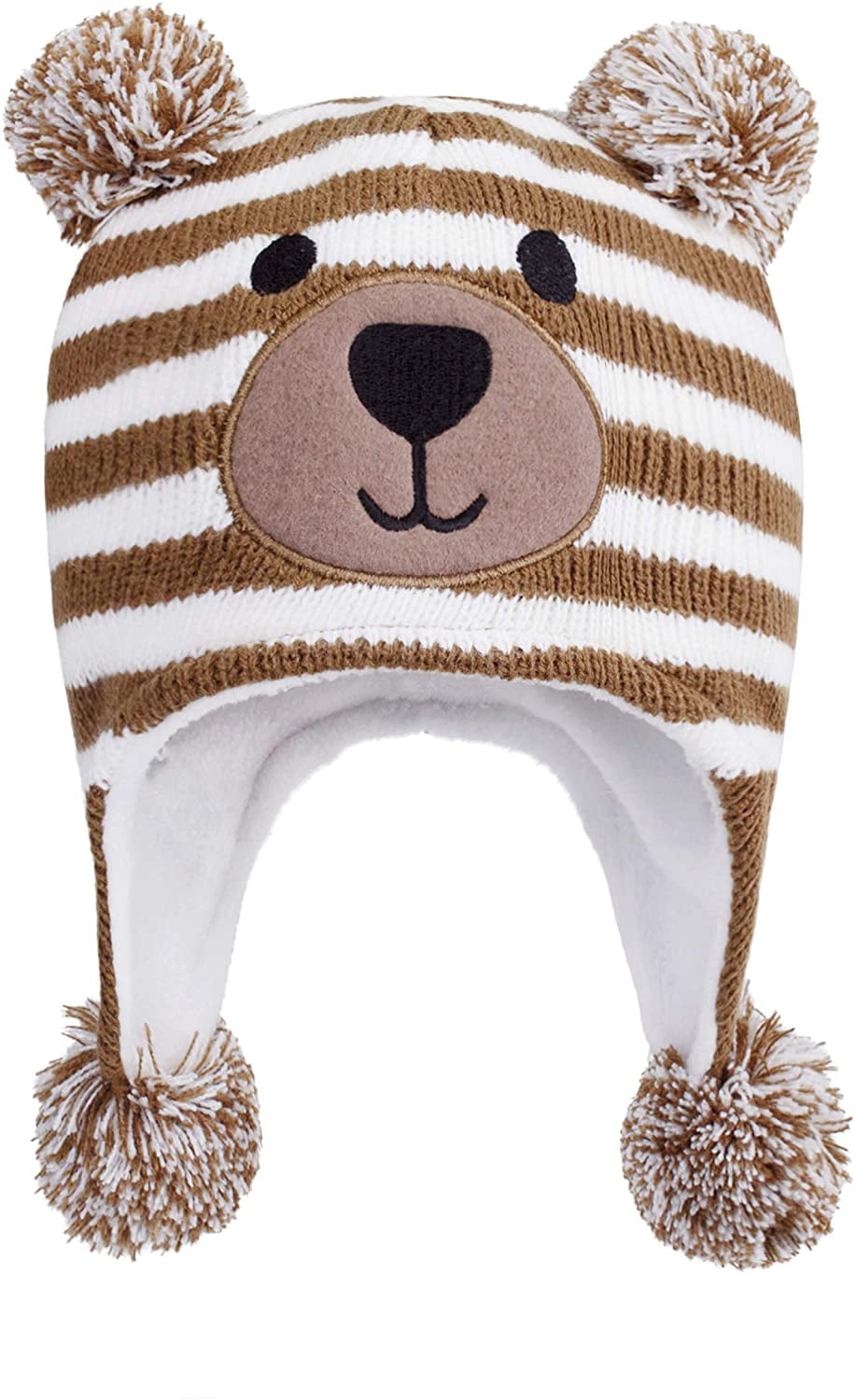LANGZHEN Toddler Kids Infant Winter Hat,Earflap Knit Warm Cap Fleece Lined Beanie for Baby Boys Girls 