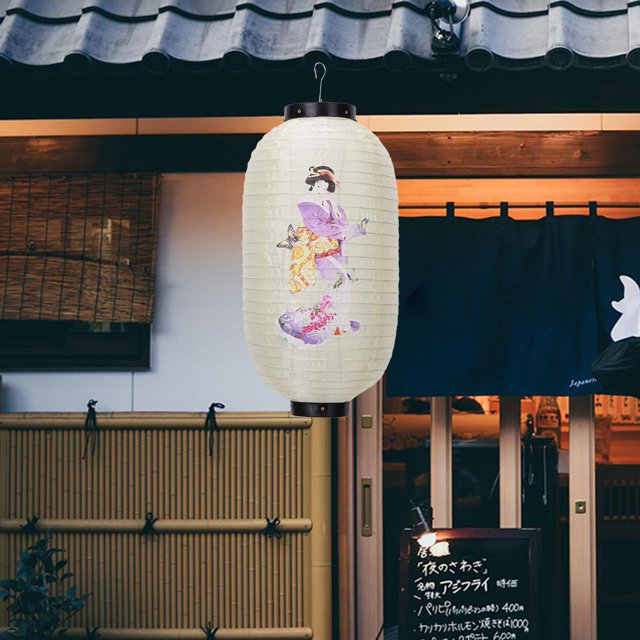 Tela de farol de 25 cm tela de impresión de estilo japonés para decoración de Bar Pub (D)