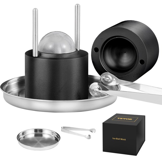 Máquina para hacer bolas de hielo Ice Ball Press VEVOR de 2.4 pulgadas con pinza negra