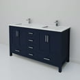 thumbnail image 5 of Jacques 60 in. W Navy Blue Double Bath Vanity, Cultured Marble Top, and Faucet Set, 5 of 8