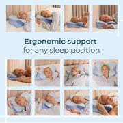 Derila Ergo Cervical Neck Pillow - 21.25 x 14.17 x 4.72 inches Contour Memory Foam Pillows for Back & Side Sleepers