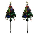 thumbnail image 1 of Clothes Storage Closet Heavy Duty Solar Christmas Tree Lights Garden Decoration Ground Plug Led Color Lights Outdoor Lights With and Chinese Knot Bow and Christmas Tree Top Star 2Pcs, 1 of 4