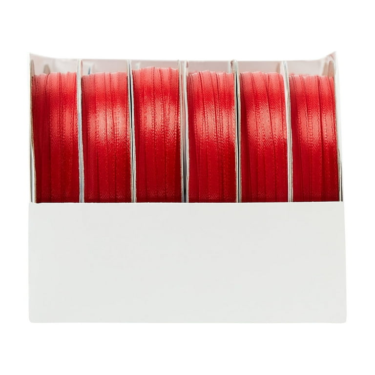 Offray Red 1/8 Inch Double Faced Satin Polyester Ribbon 10 Yards