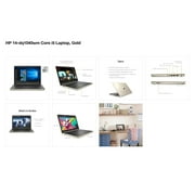 Hp 14 Laptop, 14 HD Display, Intel® Core™ i5-1035G1, Intel® UHD Graphics, 8 GB SDRAM, 256 GB M.2 Solid State Drive + 16GB Intel® Optane™ memory, Pale Gold, 14-dq1040wm