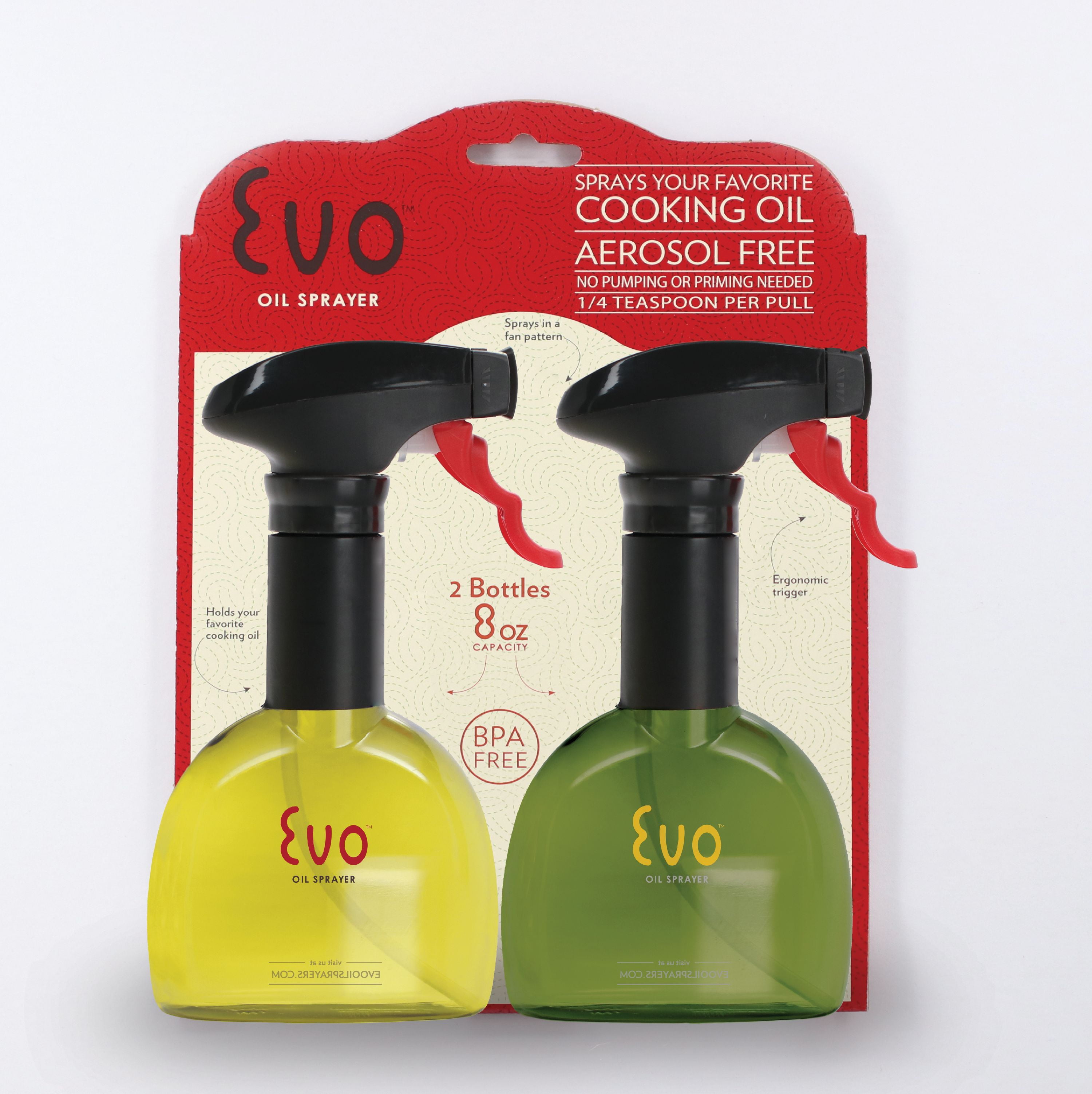 Evo Original Oil Sprayer, Non-Aerosol for Olive Oil, Cooking Oils, and  Vinegars, Purple, 18-Ounce Capacity 