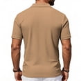 thumbnail image 6 of Telankuip Checkered Pattern Polo Shirts for Men Summer Breathable Casual Work Top with Classic Collar Solid Color Loose Comfy for Business Leisure Wear Khaki XXXL, 6 of 7