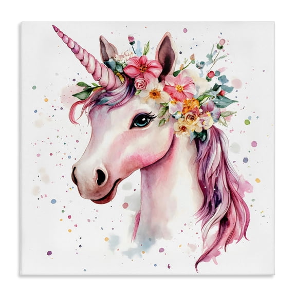 Stupell Industries Contemporary Majestic Unicorn Modern Splatter Canvas Art, 17 x 17, by Creative Studio