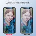 thumbnail image 4 of Compatible with iPhone 13 Pro/iPhone 13 Pro Max Camera Lens Protector Bling Glitter Diamond HD Tempered Glass Cute Camera Cover Protective Metal Individual Ring for Women,Sierra Blue Glitter, 4 of 5