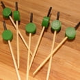 thumbnail image 2 of BambooMN 2.75" Decorative Green Circle Bamboo Appetizers and Hors d'oeuvres Skewer Picks - 1,000 Pieces, 2 of 4