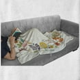 thumbnail image 6 of Forest Soft Flannel Fleece Throw Blanket, European Fauna Flora Deer Fox Raccoon and Roses Cartoon Wildlife, Cozy Plush for Indoor and Outdoor Use, 60" x 80", Multicolor, by Ambesonne, 6 of 6