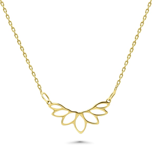 Lotus Flower Necklace in 14 Karat Solid Gold | Nature-Inspired Necklace | Handmade minimalist lotus flower necklace | Dainty Gold Necklace