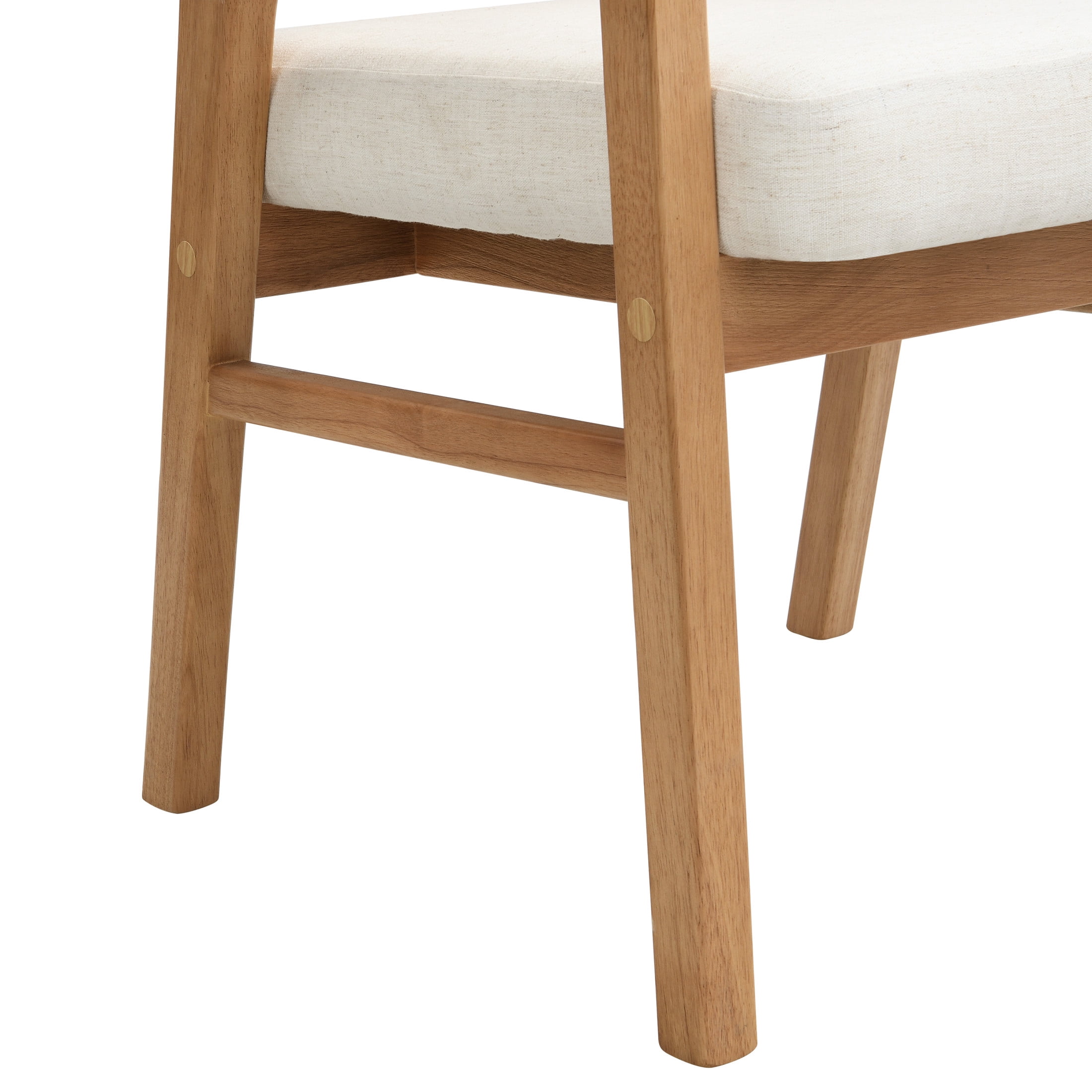 Christopher Knight Home Mid-Century Upholstered Dining Chairs, Solid Wood, Cane Backs, Beige, Set of 2