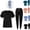 Black, variant on HAJWOH Scrubs For Women Set Casual Solid Medical Uniform Stretch V-Neck Scrub Top & Pant with Pockets