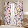 thumbnail image 2 of Feelyou Kawaii Flower Girls Black Out Curtains, Groovy Daisy Lavender Floral Curtains Pack of 2 (42x63 Each), Girly Pink Cartoon Bedroom Curtains, Window Curtains Decor, 2 of 6