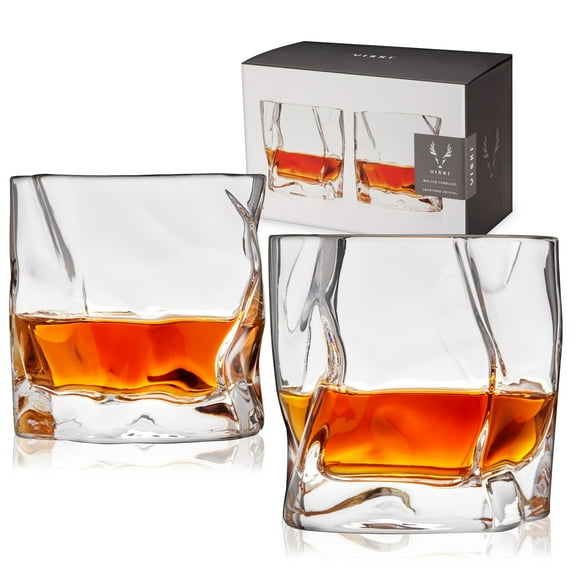 Viski Molten Tumblers, Bourbon, Whiskey Glasses, Mens Gifts, 9.5oz Set of 2