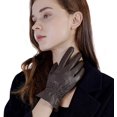 thumbnail image 3 of Women Leather Gloves Driving Ladies TouchScreen Gloves Ruched, 3 of 6