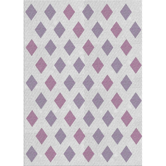 Ahgly Company Machine Washable Indoor Rectangle Transitional Lavender Purple Area Rugs, 7' x 10'