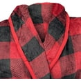 thumbnail image 5 of Elegant Comfort Women’s Plush Fleece Spa Bathrobe, Shawl Collar and Pockets, Velvet Soft and Warm Long Robe - Small, Buffalo Burgundy/Black, 5 of 5