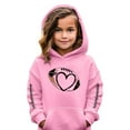 thumbnail image 2 of Big Girls Hooded Sweatshirt Kids Pullover Hoodie Casual Football Print Unisex Athletic Top Clothing Pink Size 9-10T, 2 of 4
