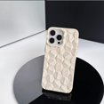 thumbnail image 4 of Compatible with iPhone 14 Pro Max Cute Case 3D Honeycomb Pattern Matte Frosted Soft TPU Thin Lightweight Unique Shockproof Protection Cover for Women Girls White, 4 of 12