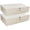 Beige,2pcs-27.5*15.7*7", variant on 3collapsible Rigid Underbed Storb 27.5 * 15.7 7" Folding Fabric Boxes For Clothing Blankets Shoes In Closet Wardrobe Beige