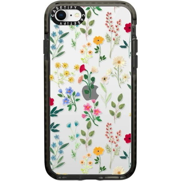 CASETiFY Impact Case for iPhone SE (2020/2022) and iPhone 7/8 - Spring Botanicals 2 - Clear Black