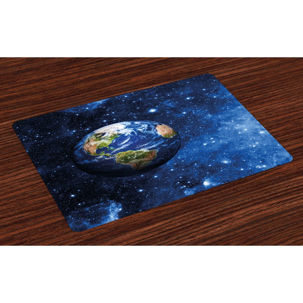Space Placemats Set of 4 Outer View of Earth in Solar System