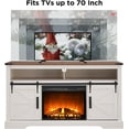 thumbnail image 5 of OKD Farmhouse Fireplace TV Stand up to 70", Entertainment Center with 23" Fireplace & Open Storage Shelves for Living Room, Antique White, 5 of 8