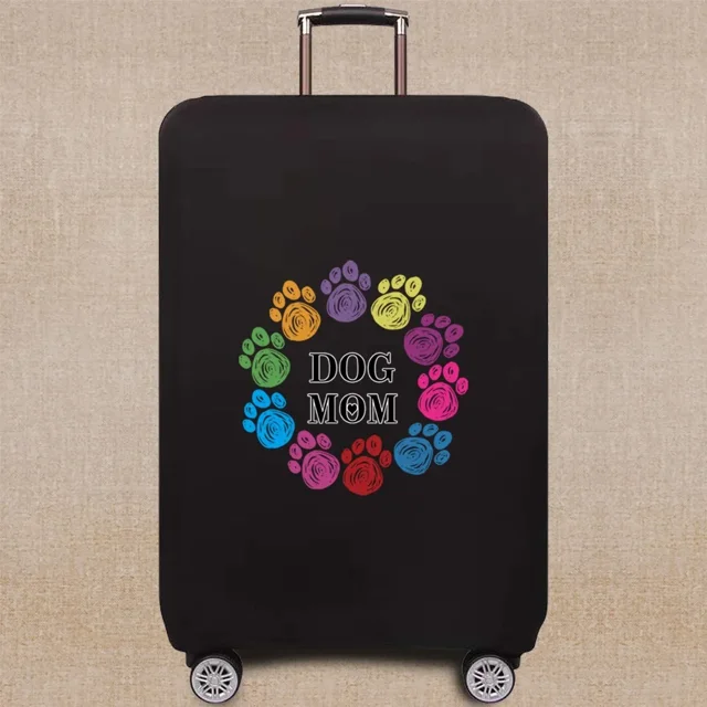 Travel Accessories Luggage Case Suitcase Dust Protective Cover 18-28 Inch Footprints Pattern Series Trolley Case Elastic Cover 8Footprints017 L