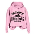thumbnail image 2 of Vintage Christmas Sweatshirt Hooded Tops for Women'S Cute Prints Lightweight Pullover Tops Christmas Print Hoody Hoody Tops Womens Hoodie Pink M, 2 of 5