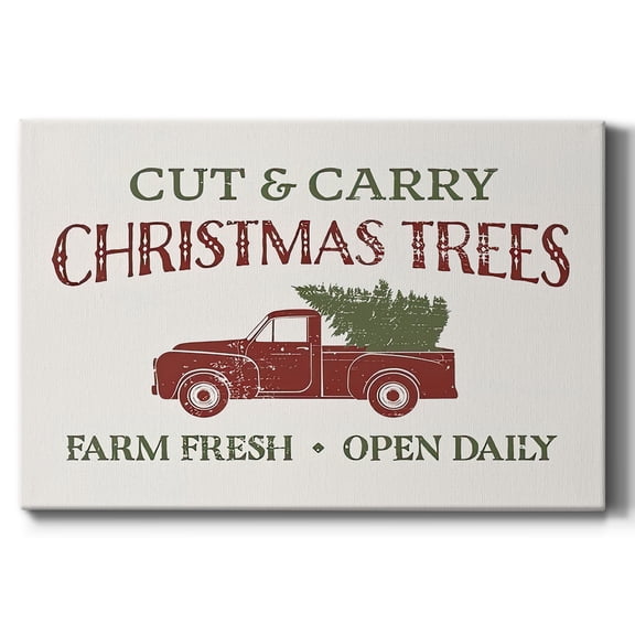Christmas Farm Sign II- Gallery Wrapped Canvas