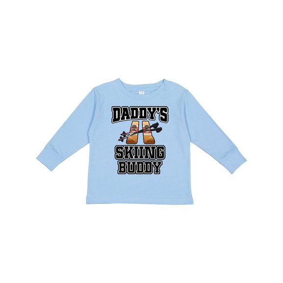 Inktastic Daddys Skiing Buddy Kids Skis Boys or Girls Long Sleeve Toddler T-Shirt