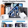 thumbnail image 3 of Foldable Plug Dual USB Port Wall Charger Block 2.4A with 6FT Type C Cable, Fast Phone Charger Station Compatible with iPhone 17/16/15 Pro Max, iPad Pro, Galaxy S26, Android, White, 3 of 7