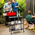 thumbnail image 5 of LOKKHAN 3-Tier Rolling Bar Cart with Handle, Indoor-Outdoor Patio Mobile Serving Cart Beverage Cart, Coffee Station Drink Trolley for Home Kitchen, Living Room, Storage Islands & Carts, Modern Black, 5 of 9