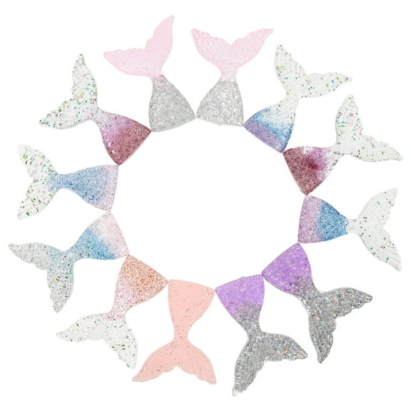 FOMIYES 12Pcs Mermaid Cupcake Decors Assorted Color Resin Craft Lovely Party Accessories