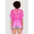 thumbnail image 5 of Womens Trendy Fishnet Tunic Top with Drawstring Waist, 5 of 5