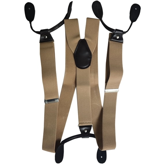 Braces Six Button Holes Link Belt Clip Elastic Classic Accessories Suspenders Buckle Beige