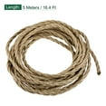 thumbnail image 2 of Uxcell 5 M/16.4 Ft 3 Core 18AWG Vintage Twisted Cloth Covered Electrical Wire Light Gold, 2 of 5