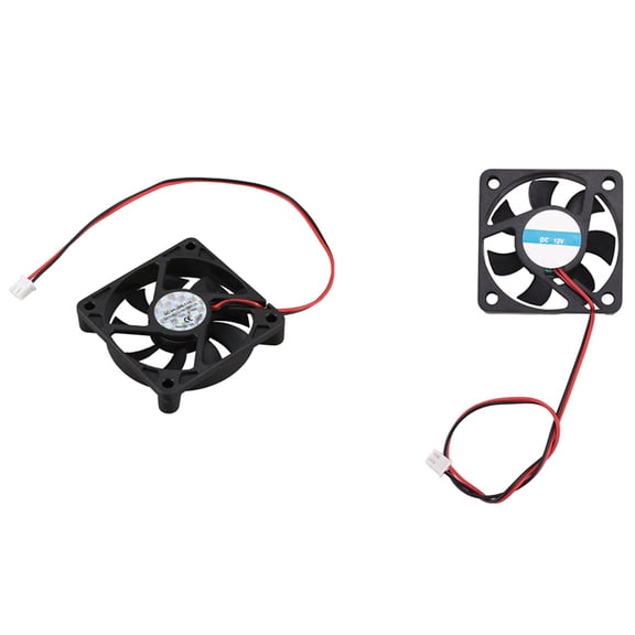 2 Pcs 5010 DC 12V 2Pin Brushless Cooling Fan 0.1A 50Mm & 0.16A 60Mm,2 x Computer Case Cooling Fan,Black