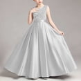 thumbnail image 4 of ATOGUTA Girls Dress Wedding Satin Dresses Princess Birthday Party Prom Ball Gown Size 0-13, 4 of 7