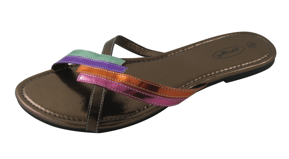 Starbay Women's Fashion Slide Sandals Rainbow Design Flats flip flop