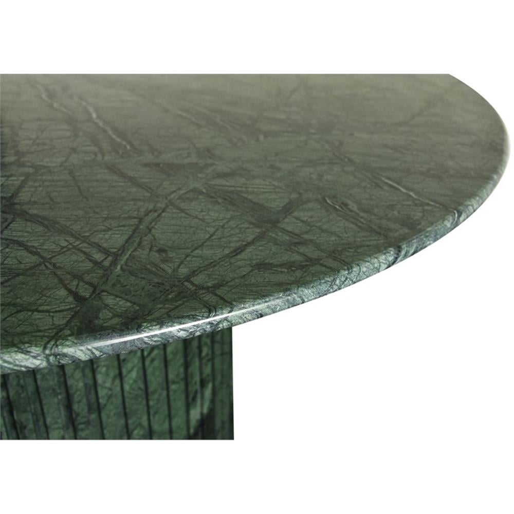 Maklaine Contemporary Green Handcrafted Genuine Marble Dining Table