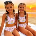 thumbnail image 5 of CCRFTGI Swimsuit for Kids Girls Size 7-8 2 Piece Set Swimming Bathing Suit Beach Vacation Animal Print Bikinis Cute Summer Girls Clothes Swim Suit Kids Bikini Pink 3-4 Years, 5 of 9
