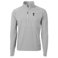 thumbnail image 2 of Men's Cutter & Buck Gray Kansas Jayhawks Adapt Eco Knit Hybrid Recycled Quarter-Zip Pullover Top, 2 of 3