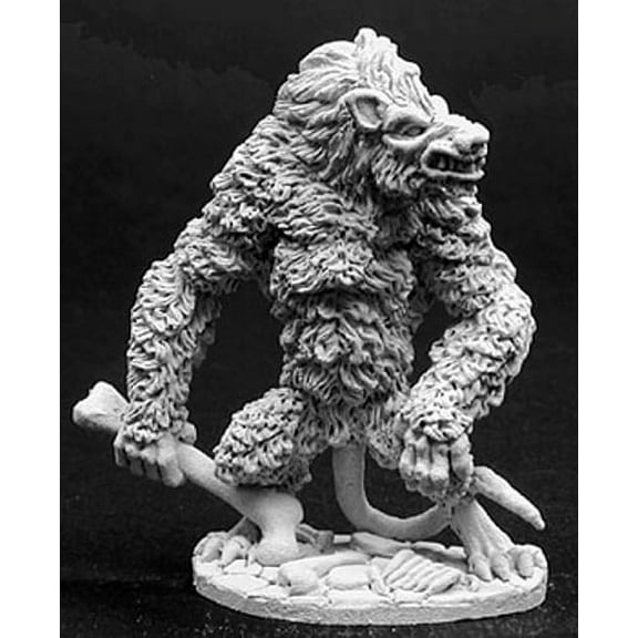 Reaper Miniatures Skrattle, Giant Ratman #02761 Dark Heaven Unpainted Metal